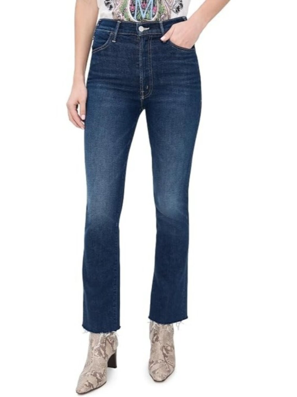 NWT Mother Superior The Hustler Flood Fray in Kicks And Riffs Jeans 29
